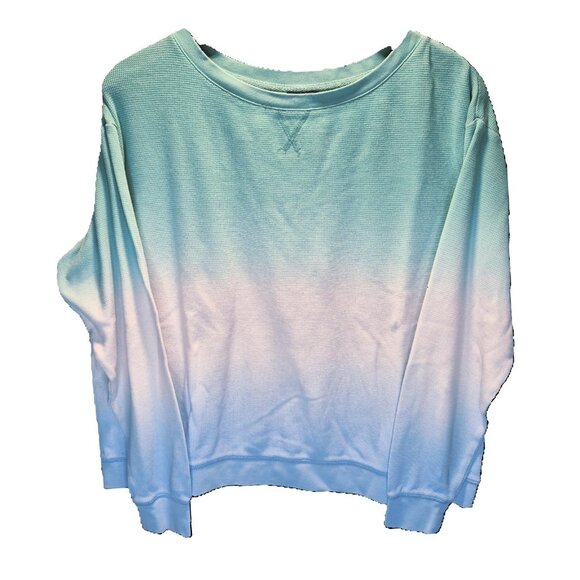 Splendid Dip Dye Ombre Waffle Knit Pullover Sweater Size Medium Soft Top - Picture 1 of 9